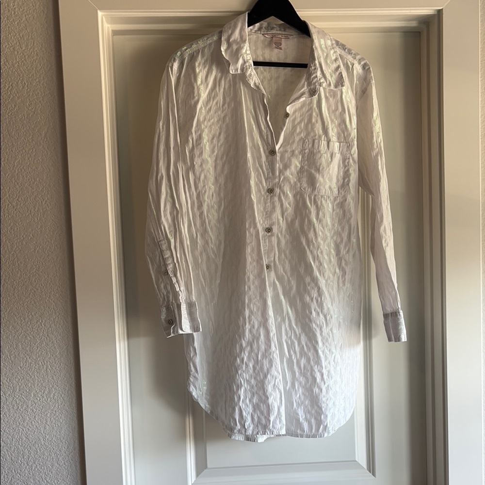 Victoria's Secret White Casual Button Down Shirt
